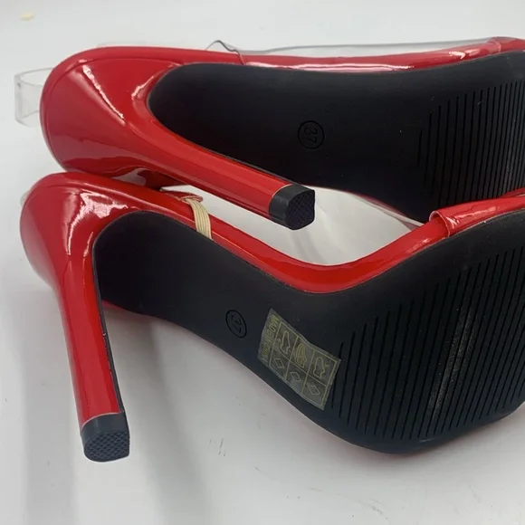 Striking Red High Stiletto Slingback Heels - Picture 4 of 4
